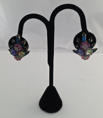 Frank Rifas Signed AB Rhinestone Bib Necklace & Earrings Set Vintage Glam 💎✨🖋️