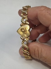 Vintage Marine Logo On Heart Expandable Sweetheart Bracelet Gold Tone
