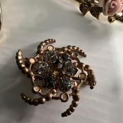 Vintage 12 Brooch Collection | Mix Lot Rhinestones Gold Silver Tone Floral