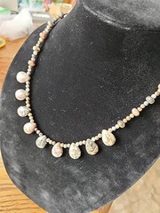 Vintage JTV Leopard Jasper Semi Precious Gemstone Bead Necklace Fishhook Clasp