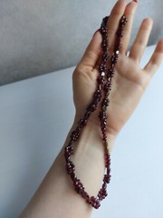 Beads vintage USSR natural stone Garnet Almandine 54 cm
