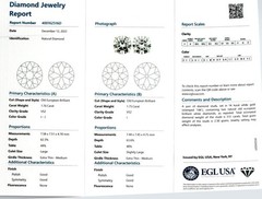 EGL Certified 3.51 Carat Old European Diamond White Gold Stud Earrings