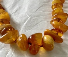 Baltic Amber Necklace Rare Egg Yolk Honey Cognac Yellow Butterscotch VTG 62.4g