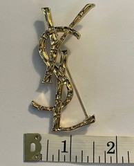 YSL – Yves Saint Laurent – Large Crocodile Logo Brooch – European GWP Pin