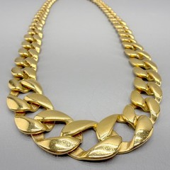 Vintage Chunky Chain Necklace Gold Tone 80s 16″