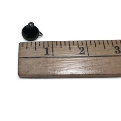 Vintage Jet Black Faceted Button Earrings Screw Back, 0.5″ Resin