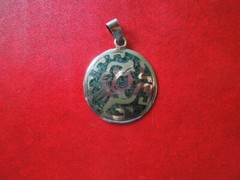 J5350 VTG MEXICO AZTEC PENDANT STERLING 925 SILVER 45 MM SEE DESCR