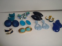 Lot of Vintage 1980’s 1990’s Pierced Earrings Women’s Jewelry Retro Blue
