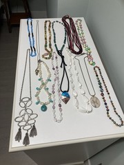 13 Wearable Vintage Fashion Jewelry Necklaces. Various Unique Designs and Colors