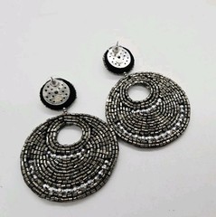 Kenneth Lane Seed Bead Earrings Dangle Pierced Beaded Chandelier Boho 3.5 in