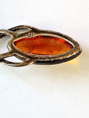 Vintage Sterling Silver and Baltic Amber Dangle/Drop Earrings 2.46g