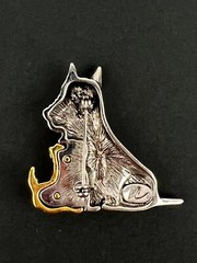 LC Lauren Conrad Brooch Scottish Terriers Dog Puppy Silver Gold Toned