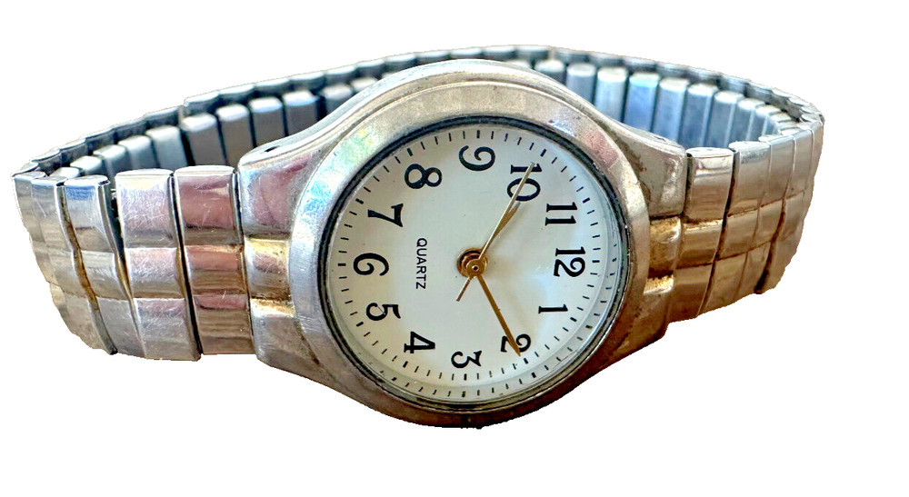 Wristwatch Watch Quartz WS21B PC21 White Face MZ Berger Japan 373A Vintage