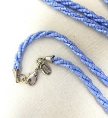 NOLAN MILLER TWISTED GLASS SEED BEAD NECKLACE WITH ART GLASS STAR PENDANT 36″