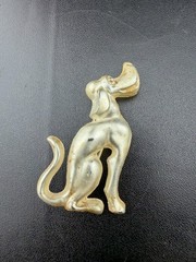 Vintage Frosted Dog Brooch Pin Cartoon Hound Puppy