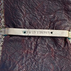 Antique Cut Steel Artisan Redesigned Shoe Buckle Clip On Thick Leather Bracelet