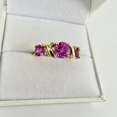 VTG Ross Simons Ruby Gold Vermeil 925 Sterling Silver Cluster Ring SZ8 Read