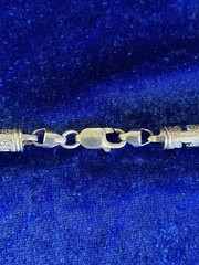 Vintage Sterling Roman Cross Shield &Columns Barrel Bead Handmade Necklace Nice!