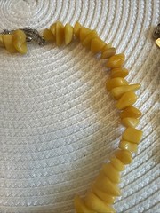 Vintage Raw Amber Butterscotch Necklace 16 Inch Silver Clasp Beautiful Stones