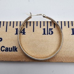 Vintage Retired Sun Day TH SU 925 Sterling Silver Hollow Hoop Earrings 7g