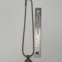 MERAV 925 Sterling Silver Vintage Real MOP Feather Flower Oxidized Pendant