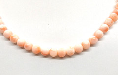 Vintage Lucoral 18″ Angel Skin Coral 3.42 MM Bead Necklace!