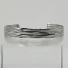 Vintage Sterling Silver 925 Brushed Patten Open Cuff Bracelet