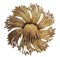 Monet burst textured gold metal pin brooch classic jewelry vintage MCM