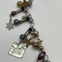 Vintage Guatemalan Chachal Necklace Thunderbird Horse Charms Silver Tone 22″