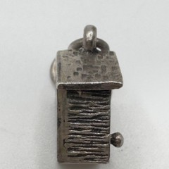 Vintage Sterling Silver Bird House Charm Brown County Silver Co .5 In
