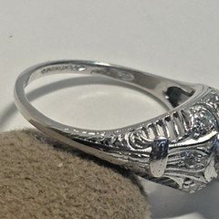 Antique Old Mine Cut Natural Diamond Engagement Ring 1.35 ct Platinum