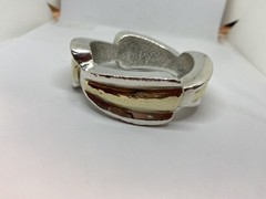 YAACOV HELLER STERLING SILVER VERMEIL ARTFORM BANGLE BRACELET 74 grams