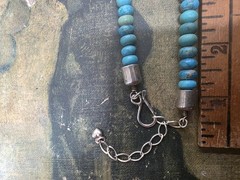Jay King DTR Turquoise Graduated Heishi Bead Adjustable Necklace 925 72 Silver