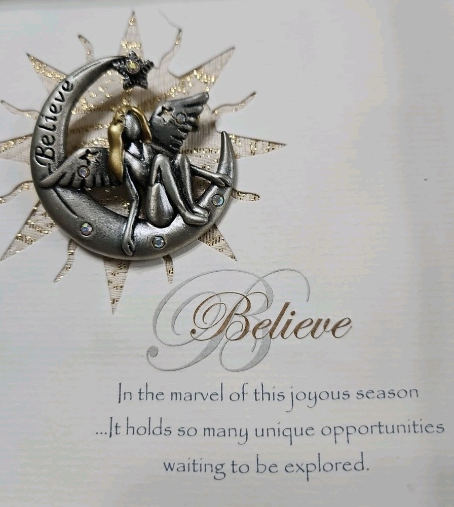 Vintage Patricia Darling Dash ‘Believe’ Fairy Angel Moon Magic Star Brooch / Pin