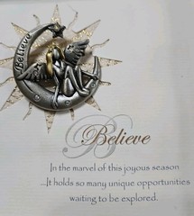 Vintage Patricia Darling Dash ‘Believe’ Fairy Angel Moon Magic Star Brooch / Pin