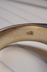 Vintage Modernist Sterling 925 & Faceted Rutilated Quartz Ring 15.1g Size 8