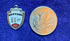 Vintage Nassau Bahamas Shield Enamel Sterling Silver Travel Bracelet Charm