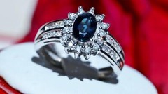 14k white gold 1.25ct natural diamond size 5.75 ring sapphire halo heated 3.35gr
