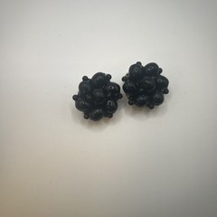 Vintage Clip On Earrings Cluster Beaded Germany, Real Vintage
