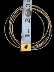 6 Linked (1 Piece) Silver Tone Brushed Shiny 2.75″ Diameter Bangle Bracelets M1