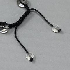 Glass Bead Bracelet Clear Druk Speckled AB Rhinestone Tension Cord Adjustable