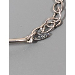 Avon Silver Tone Station Necklace Dangling Bead Drops Minimalist 18″