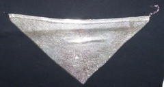 Vintage Whiting & Davis Silver Mesh Drape Bib Chain Scarf Necklace