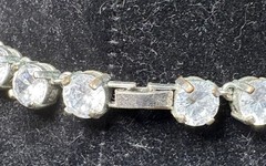 Silver Tone Rhinestone Collar Necklace – PO – Costume Jewelry