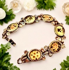 Maximal Art Collector Bracelet John Wind Various Flowers Goldplated