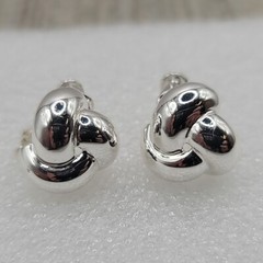 Vtg Napier Screw Back Silver Tone Love Knot Twist Clip On Earrings