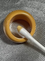 Bakelite Dome Ring-Vintage Art Deco Laminated Two-Tone size 6.75 – 1930’s-40’s