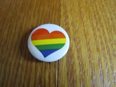 Vintage Rainbow Heart Pin Pinback Collectible Metal FREE SHIP