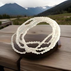 Pink Chalcedony Strand Beaded Necklace 32″in long