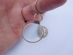 Extra Rare English Georgian 15K Gold QuiZZing Magnifying Crystal Loop Pendant !